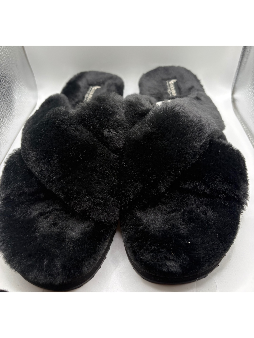 Koolaburra by UGG Lezli Plush Fluffy Open Toe Slip-On House Slippers Women’s 10